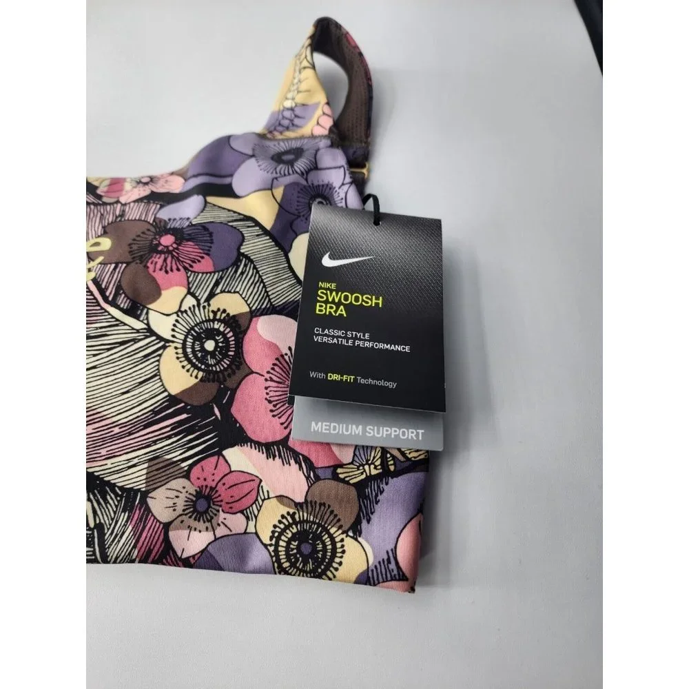 Nike Womens Multicolor Iron Stone Floral-Print Dri-FIT Padded Sports Bra Size S - Picture 6 of 11